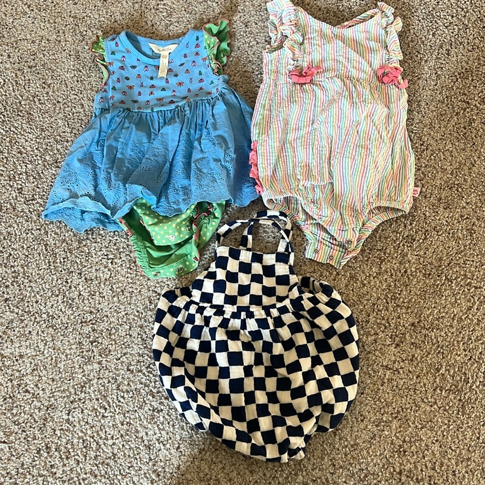 Matilda Jane. Hanna Andersson and ruffle butts Romper bundle
